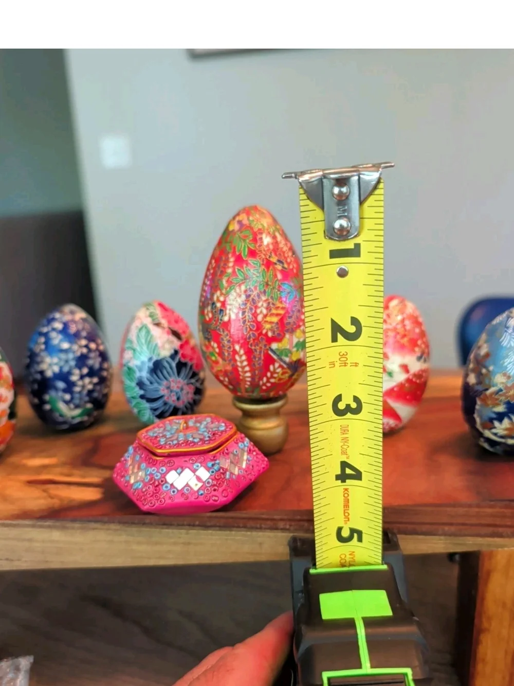 Decorative Floral Patterned Russian Egg - Assorted Pink, Blue, Red+ Small Box